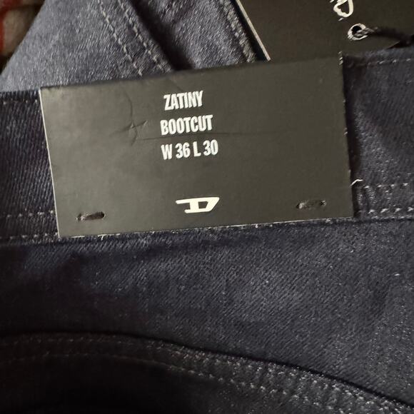 New Diesel Zatiny Bootcut Denim Jeans Dark Blue Rinse Button Fly US Sz 36x30 - Picture 9 of 13